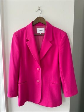 Frame Denim Women's Fuchsia Single-Breasted Blazer